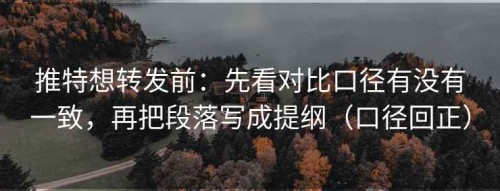 推特想转发前：先看对比口径有没有一致，再把段落写成提纲（口径回正）