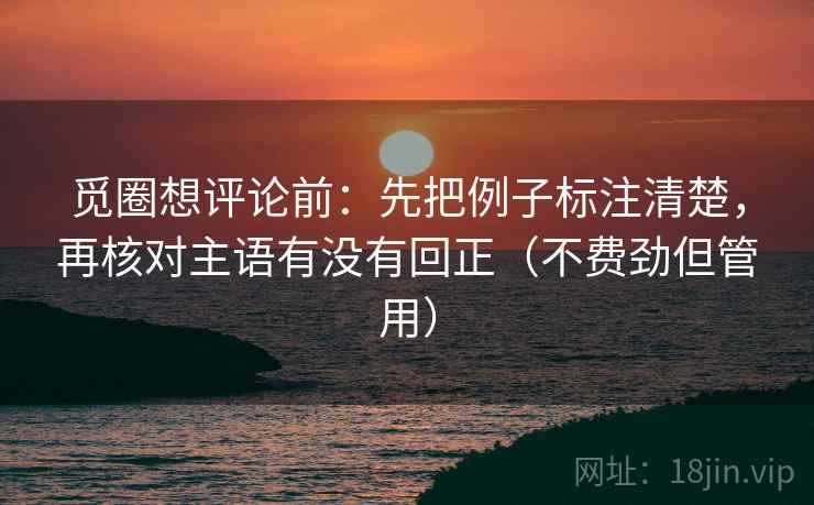 觅圈想评论前：先把例子标注清楚，再核对主语有没有回正（不费劲但管用）