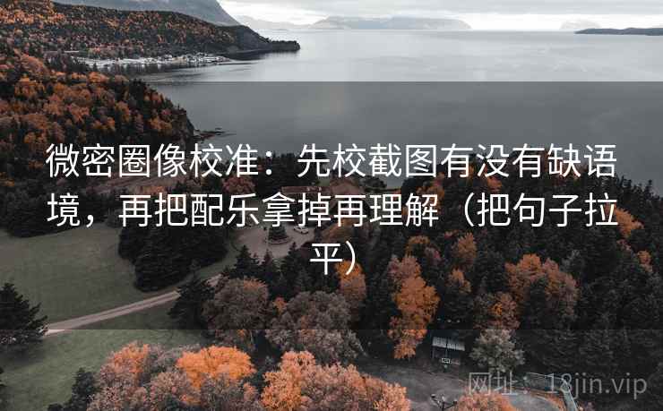 微密圈像校准：先校截图有没有缺语境，再把配乐拿掉再理解（把句子拉平）